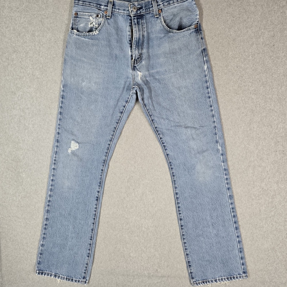 Levi's 517 Men Jeans 33X34 Light Blue Denim Bootcut 32" Inseam Pockets